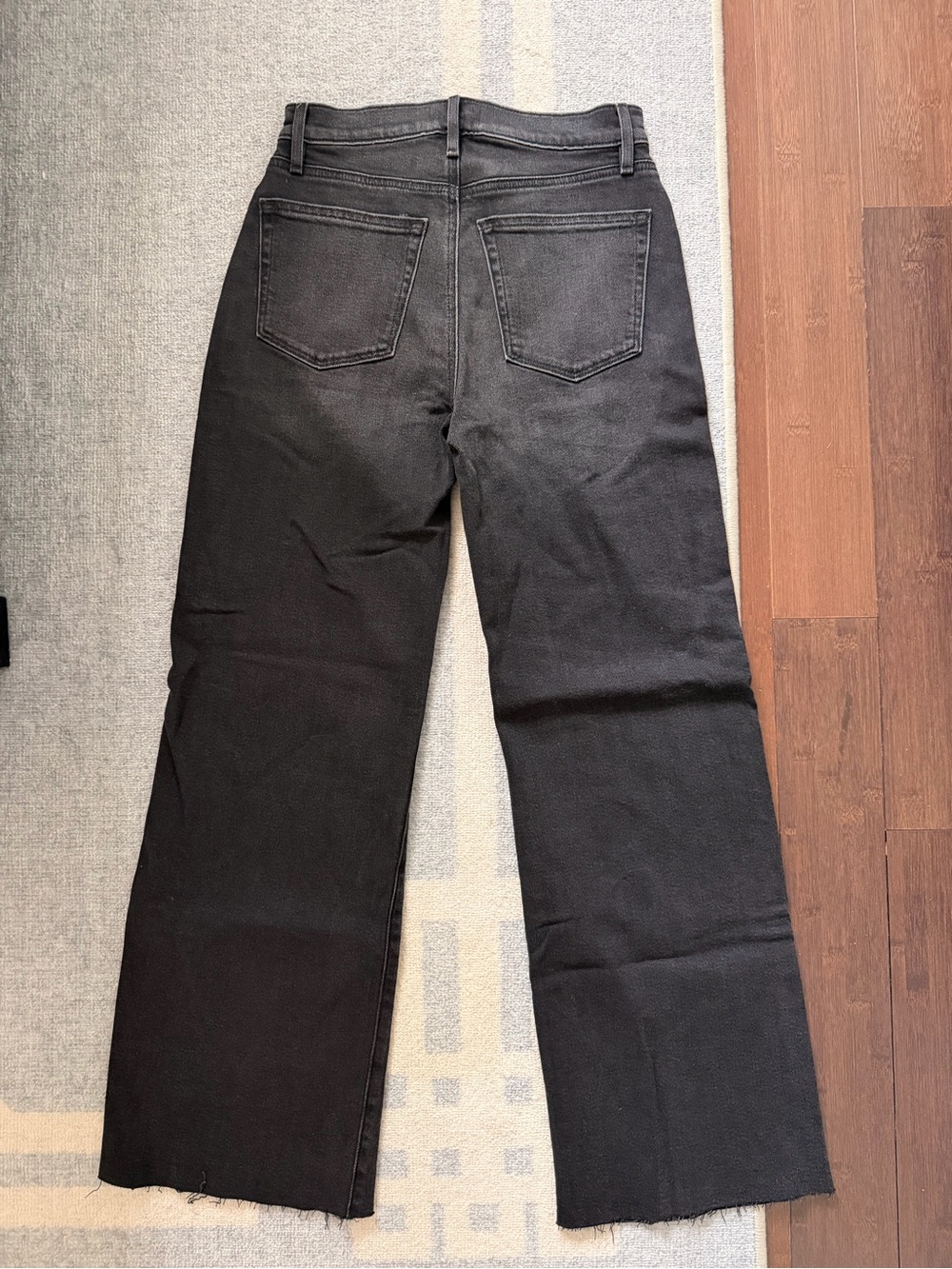 LOFT Rivete Fresh Cut High Rise Wide Leg Jeans in Noir Wash - Picture 7 of 10